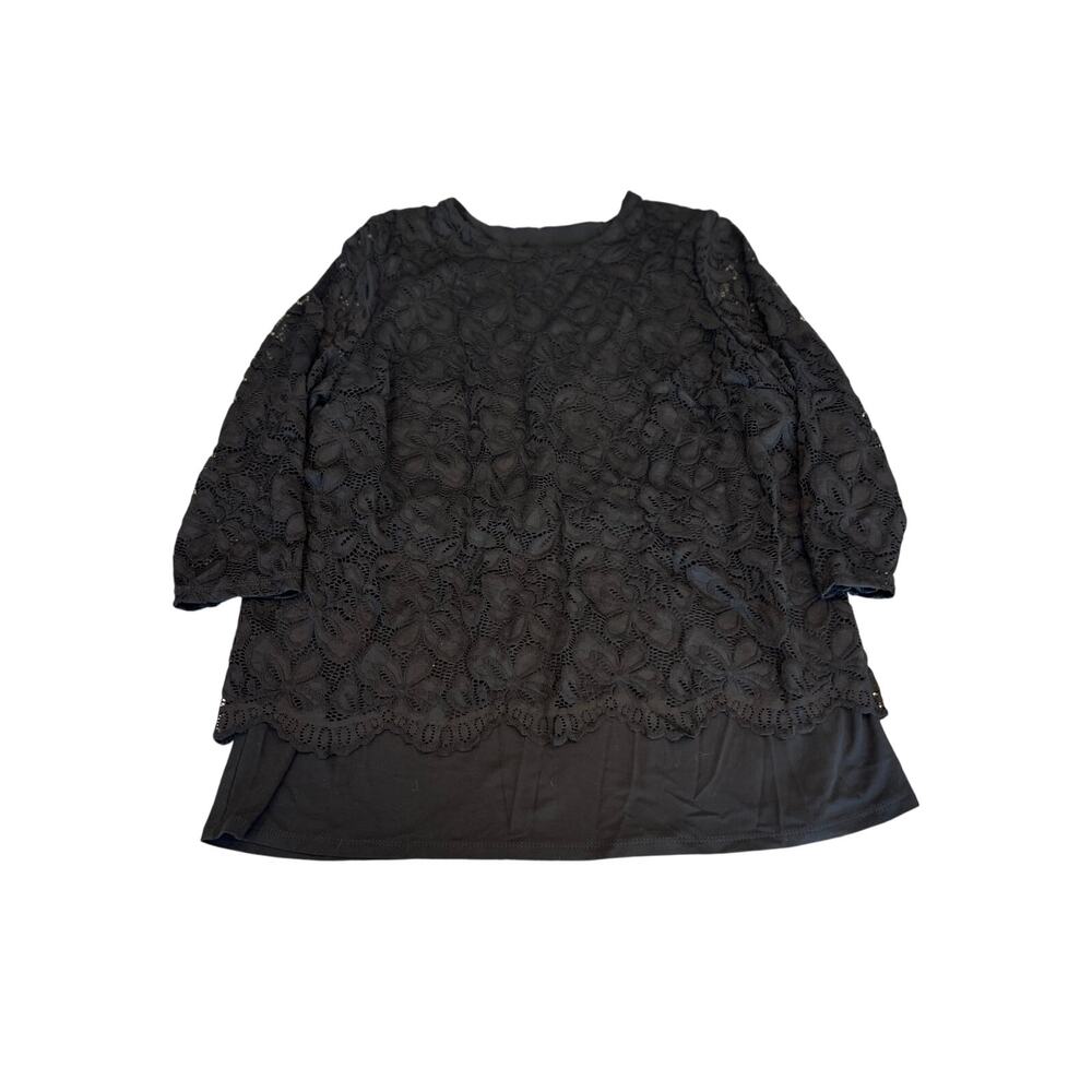 J.Jill Wearever weekend women’s top size M black lined